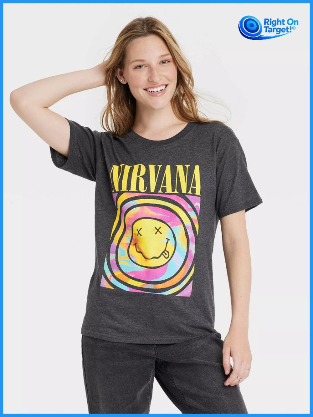 NWT Small - Womens Nirvana Short Sleeve Graphic T-Shirt - Black